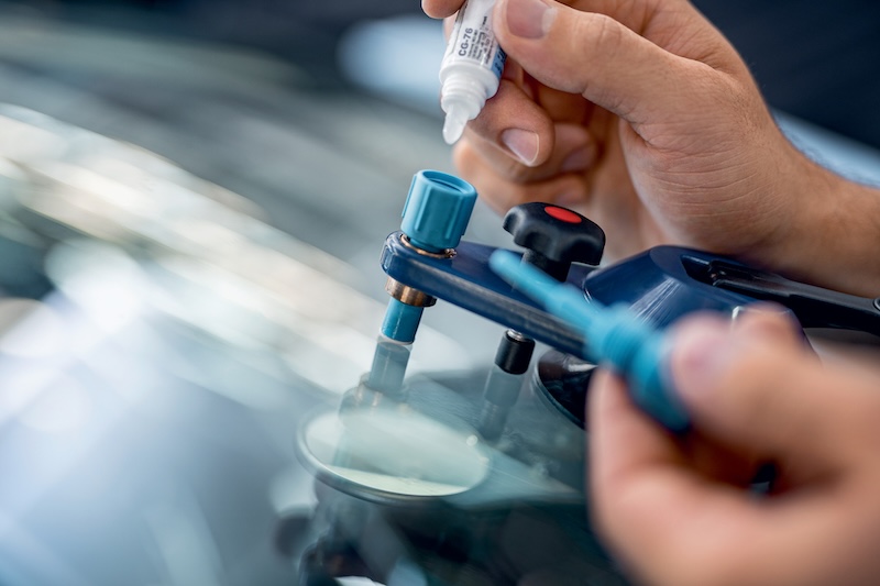 Windshield Chip Repair and Resin Application